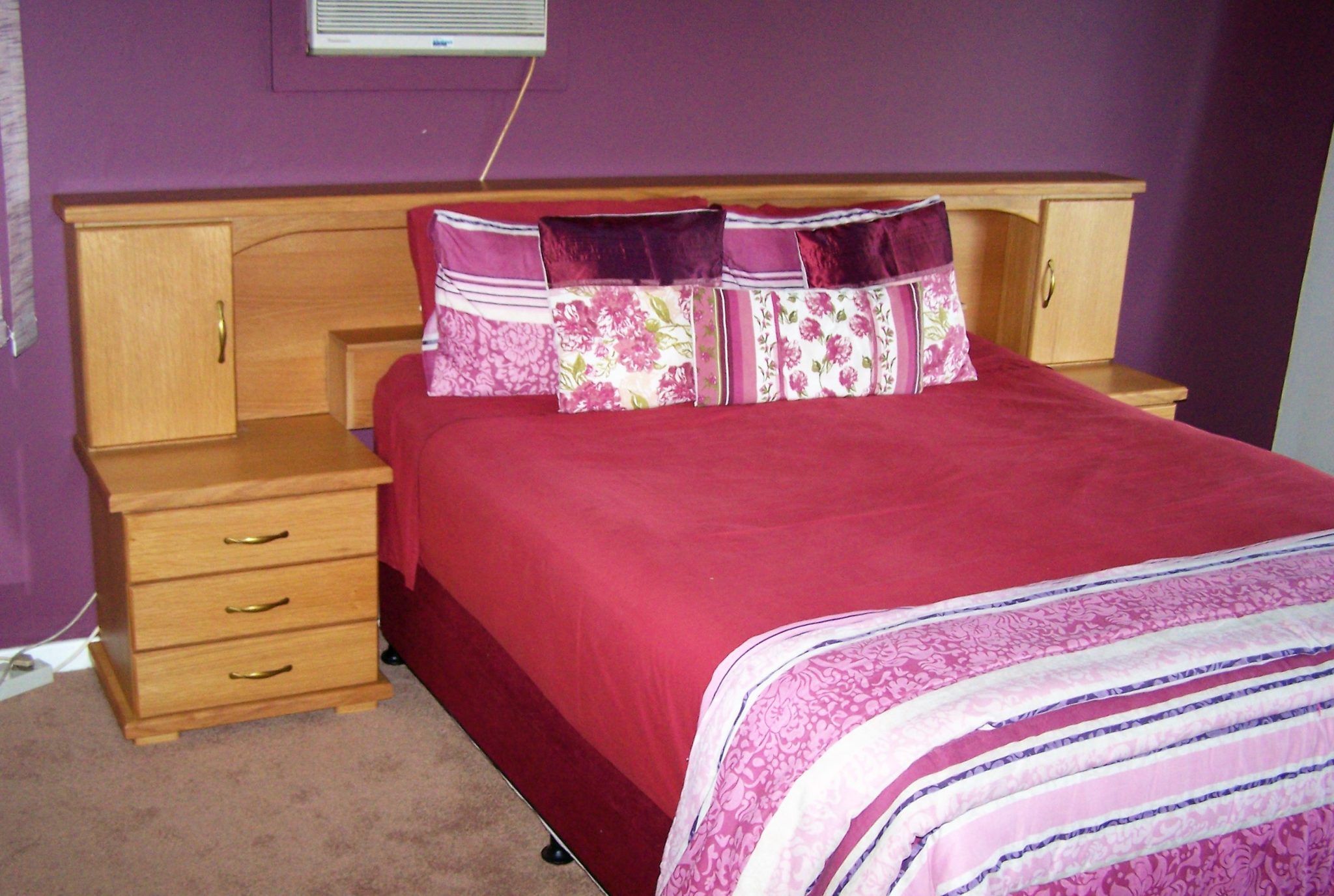 BRB48 Oak Headboard With Pedestals House of Oregon and Oak