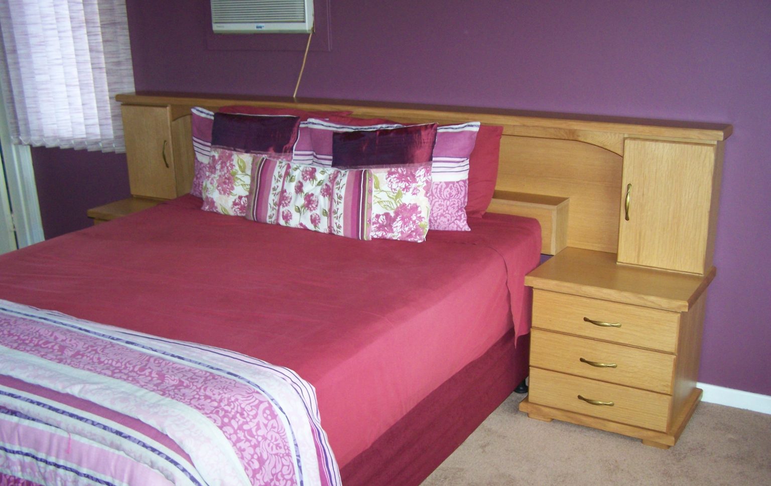 BRB48 Oak Headboard With Pedestals House of Oregon and Oak